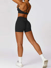 BodySculpt High Waist Ruched Fitness Shorts 4'' - MASKERT - Urban Blue / XS
