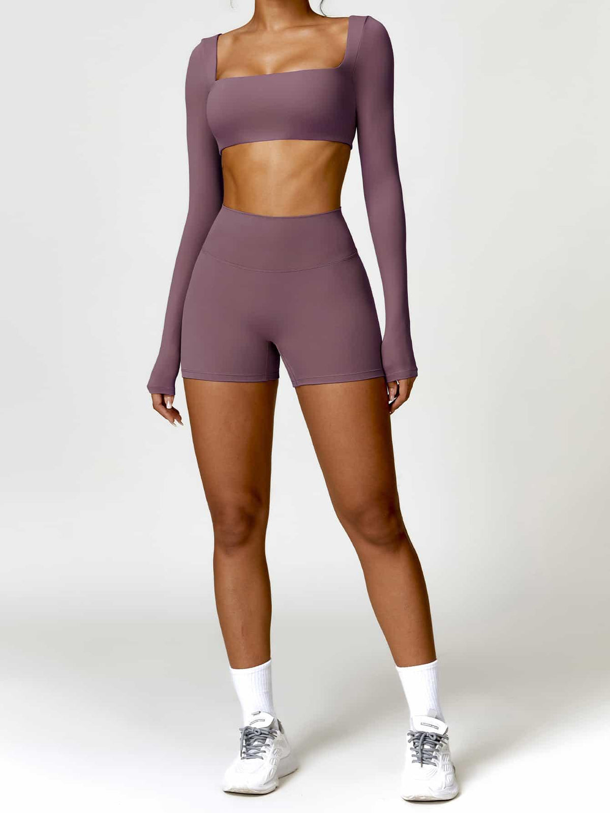 BodySculpt High Waist Ruched Fitness Shorts 4'' - MASKERT - Urban Blue / XS