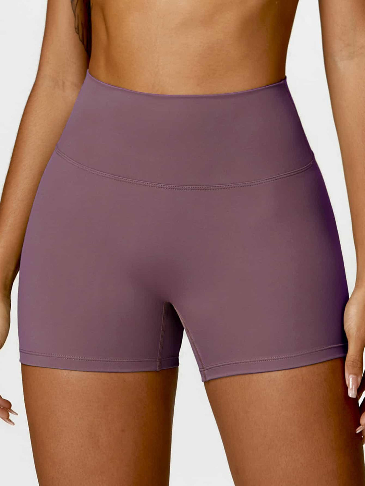 BodySculpt High Waist Ruched Fitness Shorts 4'' - MASKERT - Urban Blue / XS