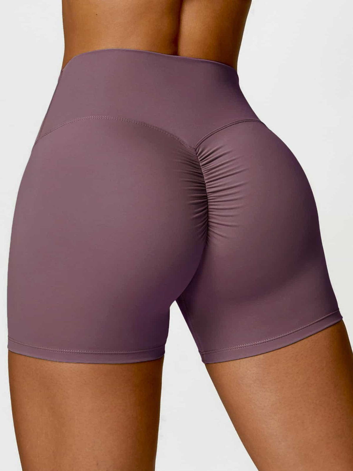 BodySculpt High Waist Ruched Fitness Shorts 4'' - MASKERT - Urban Blue / XS