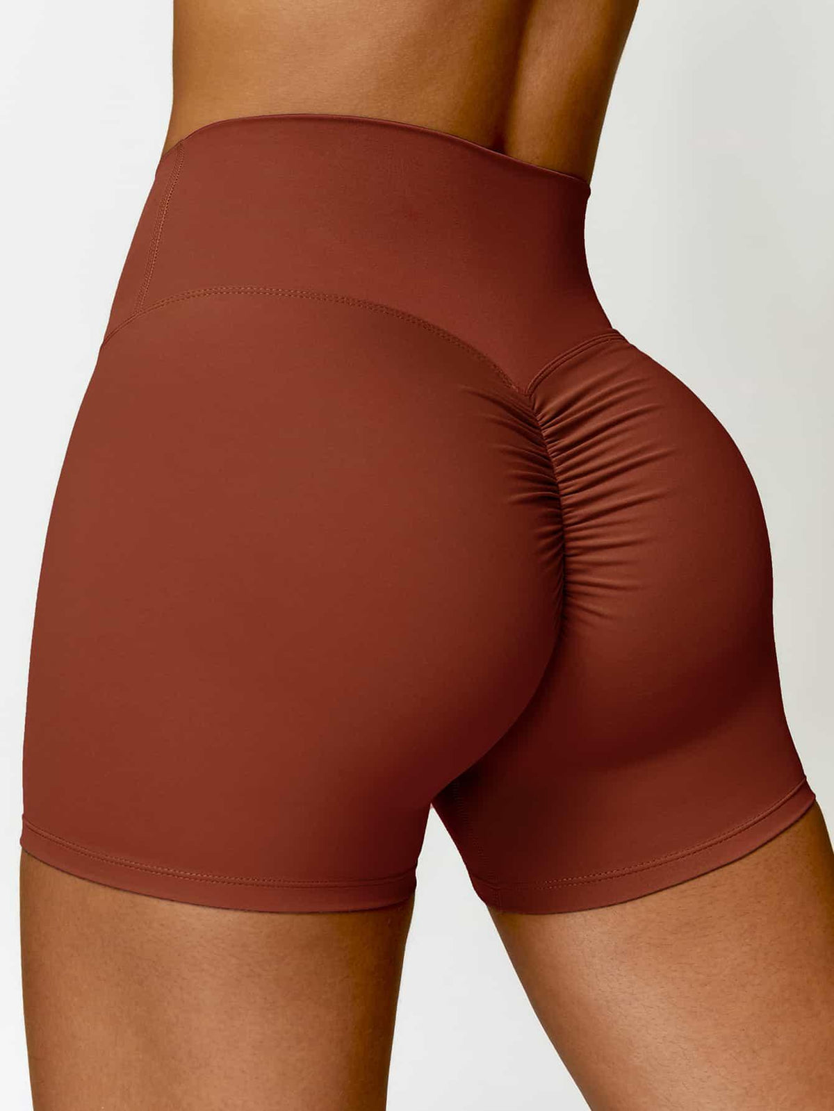 BodySculpt High Waist Ruched Fitness Shorts 4'' - MASKERT - Urban Blue / XS