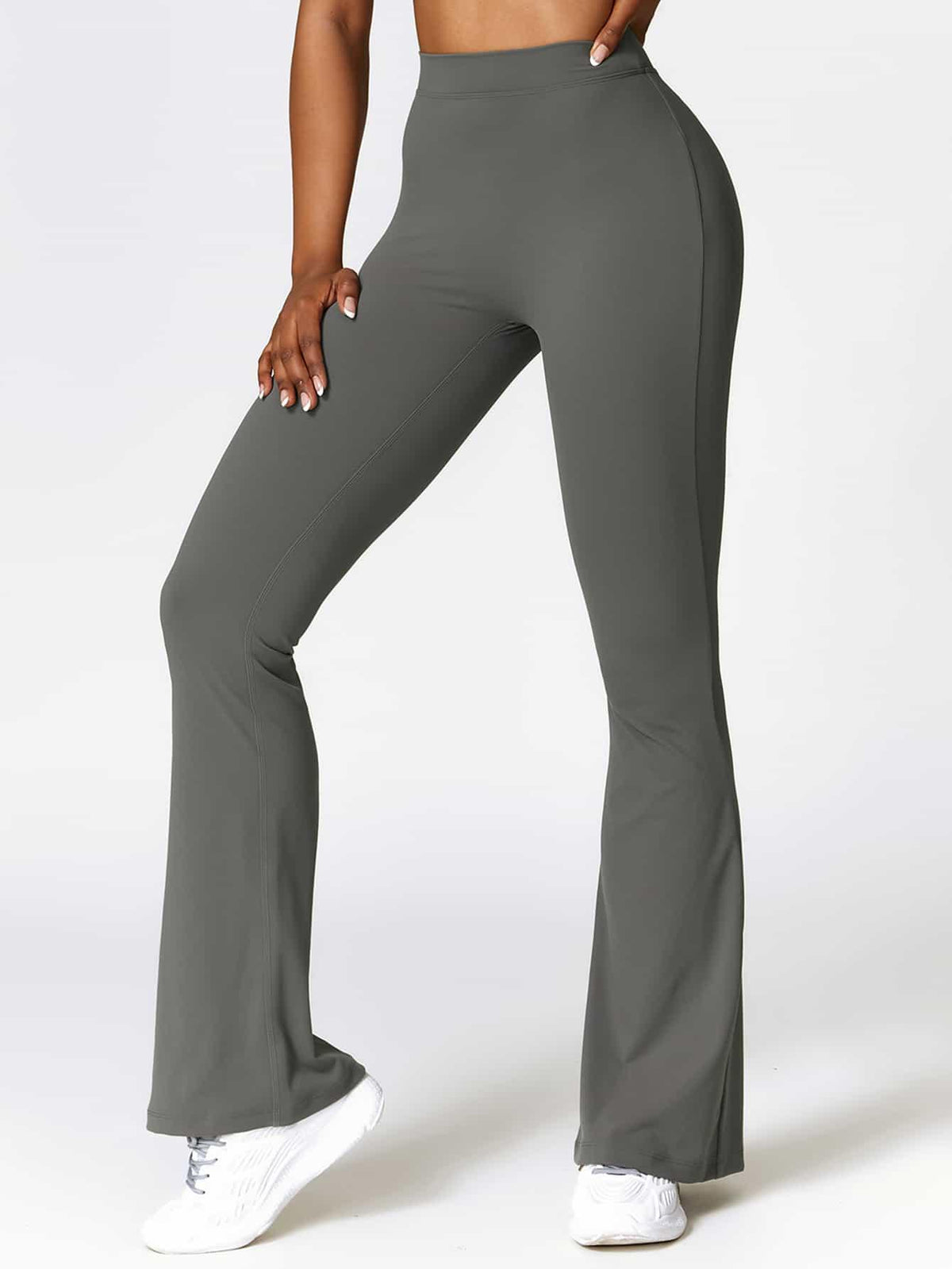 BodySculpt Butt Lifting Flare Leggings 31" - MASKERT - Serenity Gray / S