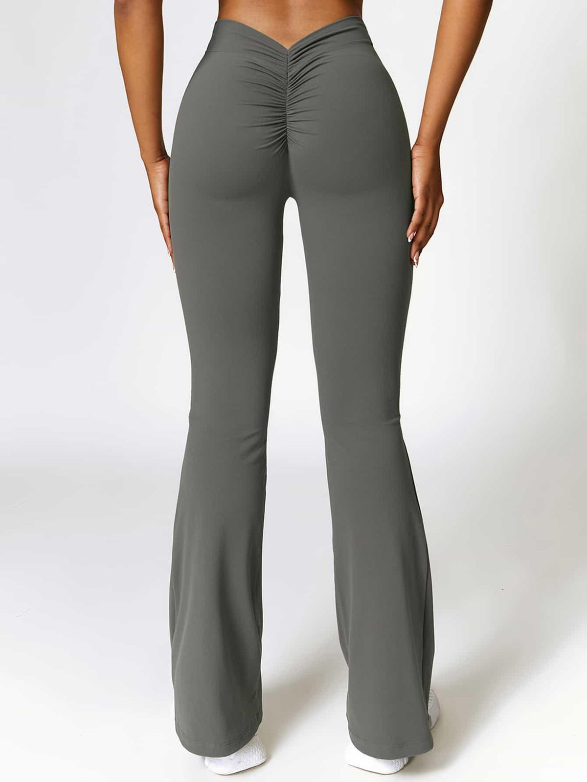 BodySculpt Butt Lifting Flare Leggings 31" - MASKERT - Serenity Gray / S