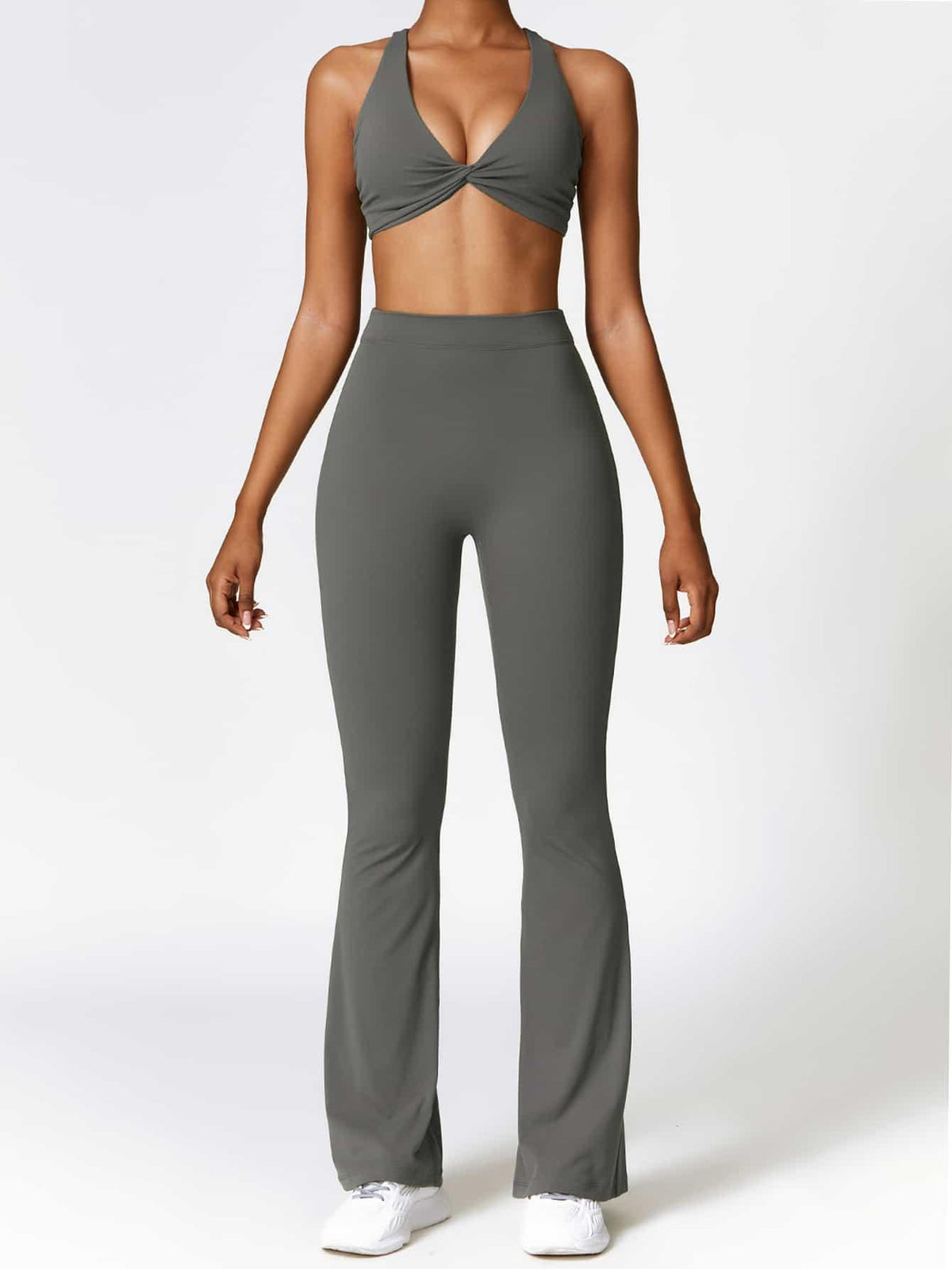 BodySculpt Butt Lifting Flare Leggings 31" - MASKERT - Serenity Gray / S