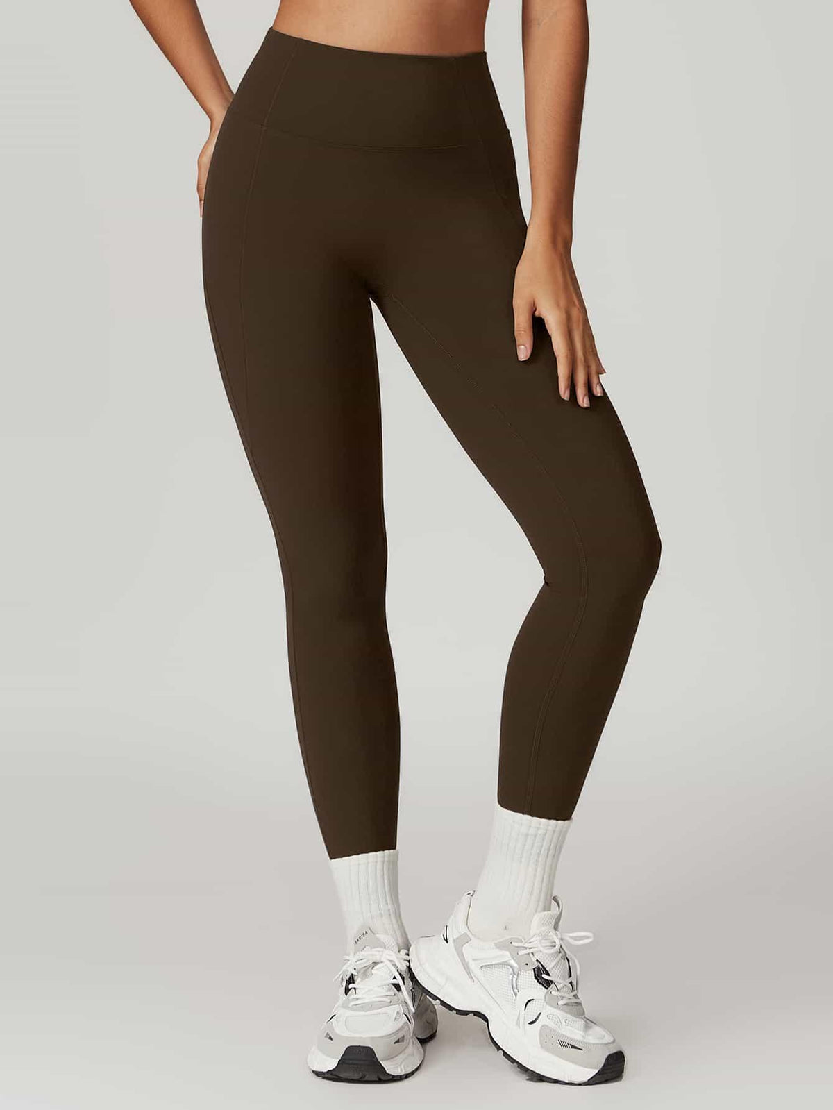 High Waist Butt Lifting Leggings 26" - MASKERT - Mocha Olive / XS