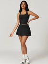Square Neck Bra Racerback Tank Top - MASKERT - Black / S