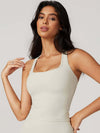 Square Neck Bra Racerback Tank Top - MASKERT - 