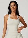 Square Neck Bra Racerback Tank Top - MASKERT - Creamy White / S