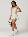 Square Neck Bra Racerback Tank Top - MASKERT - Creamy White / S