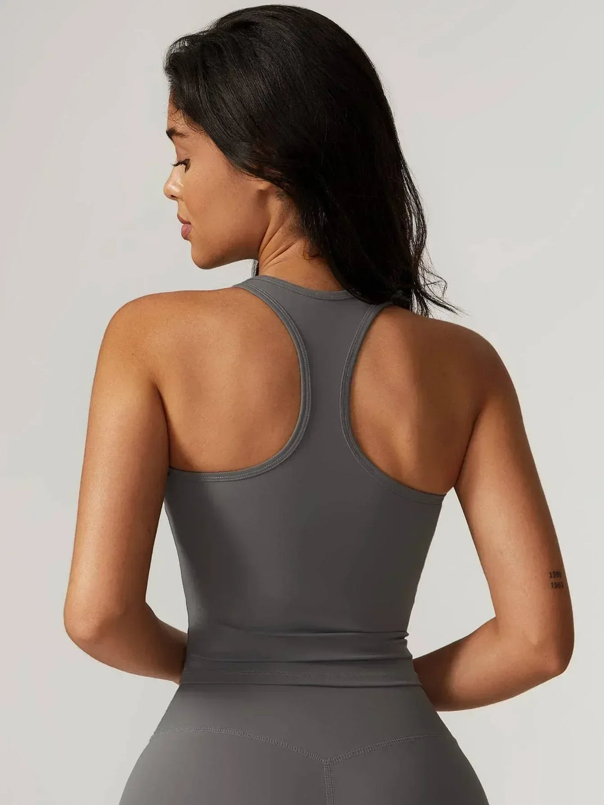 Square Neck Bra Racerback Tank Top - MASKERT - 