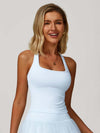Square Neck Bra Racerback Tank Top - MASKERT - Black / S