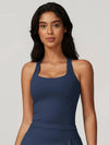 Square Neck Bra Racerback Tank Top - MASKERT - Creamy White / S