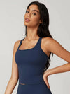 Square Neck Bra Racerback Tank Top - MASKERT - Creamy White / S