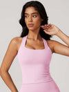 Square Neck Bra Racerback Tank Top - MASKERT - 