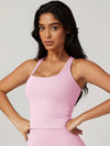 Square Neck Bra Racerback Tank Top - MASKERT - 