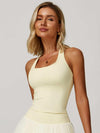 Square Neck Bra Racerback Tank Top - MASKERT - Vanilla Yellow / S
