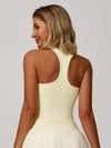 Square Neck Bra Racerback Tank Top - MASKERT - Vanilla Yellow / S