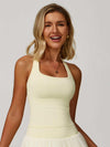 Square Neck Bra Racerback Tank Top - MASKERT - Vanilla Yellow / S
