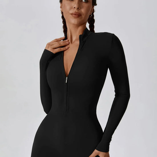 CloudWeave Long Sleeve Jumpsuit 26" - MASKERT - Black / S