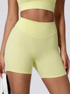 SkinGrip Mid Waist Sports Shorts - MASKERT - Pastel Yellow / S