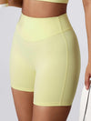 SkinGrip Mid Waist Sports Shorts - MASKERT - Pastel Yellow / S