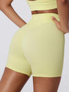 SkinGrip Mid Waist Sports Shorts - MASKERT - Pastel Yellow / S