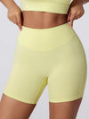 SkinGrip Mid Waist Sports Shorts - MASKERT - Pastel Yellow / S