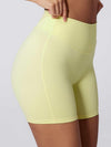 SkinGrip Mid Waist Sports Shorts - MASKERT - Pastel Yellow / S