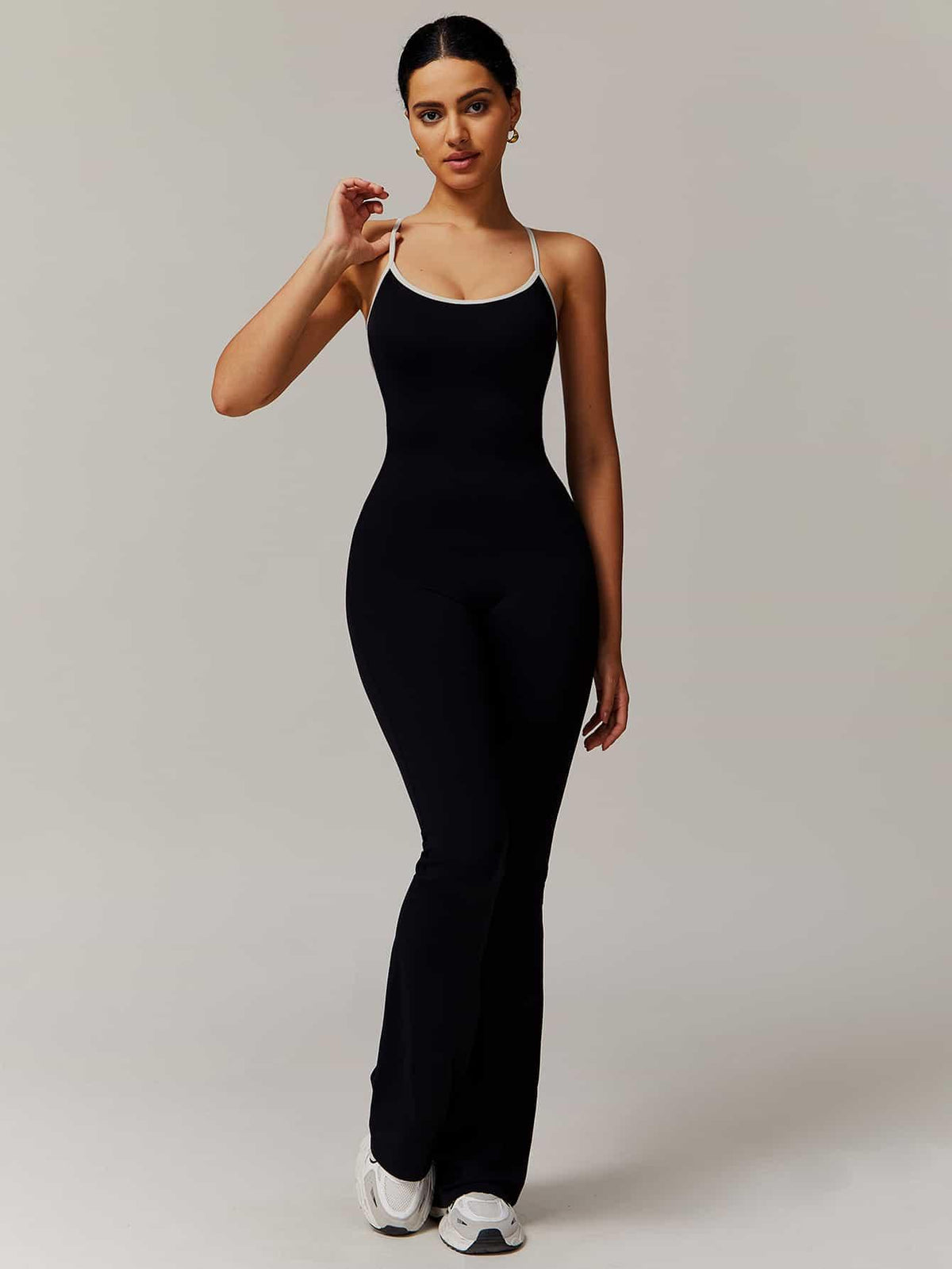 BodySculpt Spaghetti Strap Flare Jumpsuit - MASKERT - 