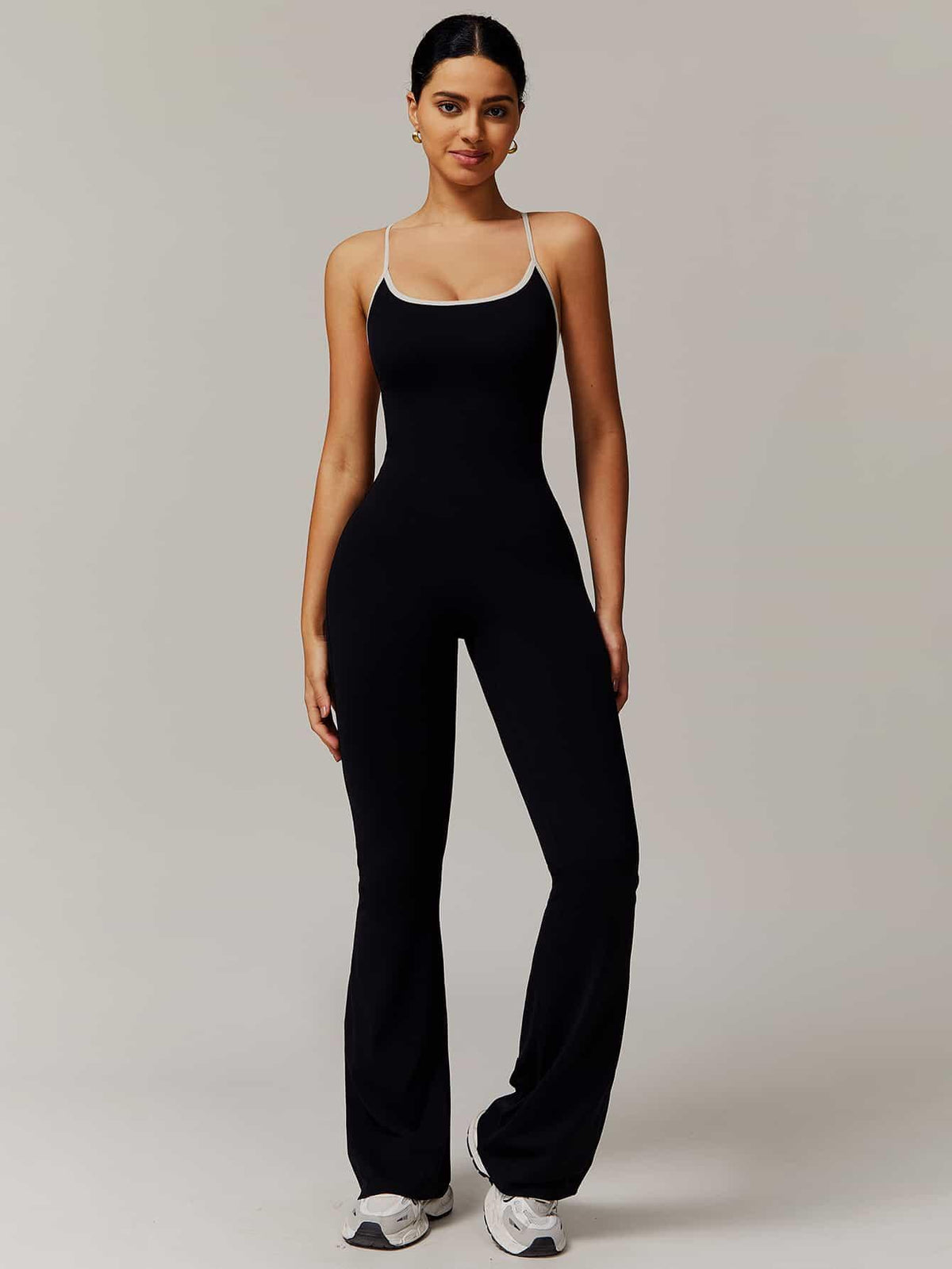 BodySculpt Spaghetti Strap Flare Jumpsuit - MASKERT - 
