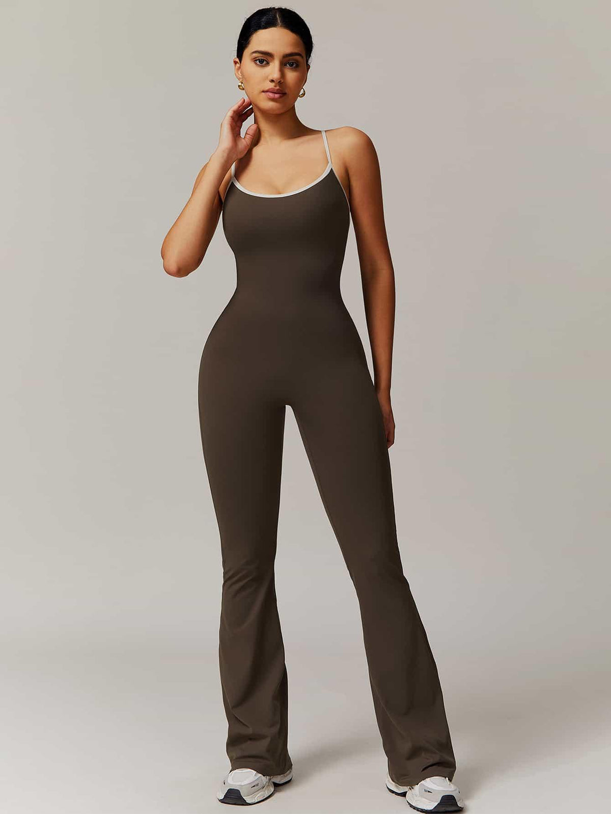 BodySculpt Spaghetti Strap Flare Jumpsuit - MASKERT - 