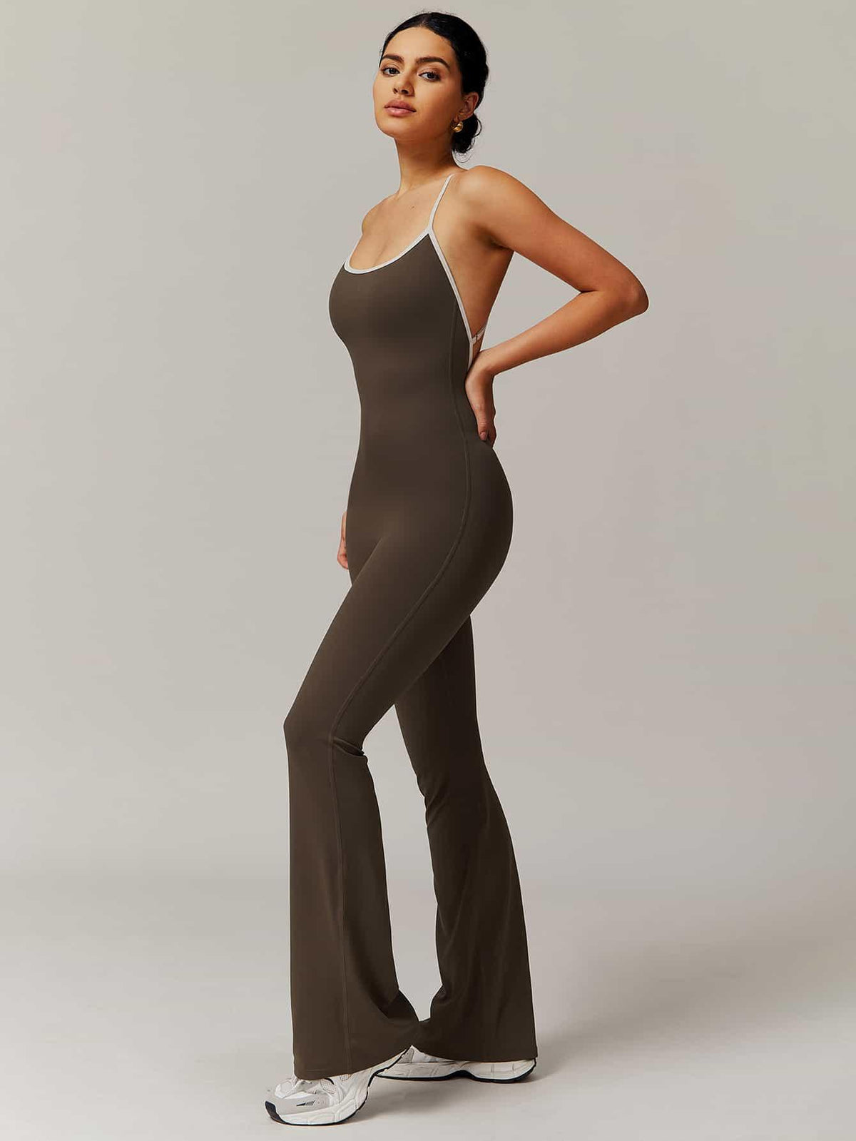 BodySculpt Spaghetti Strap Flare Jumpsuit - MASKERT - 
