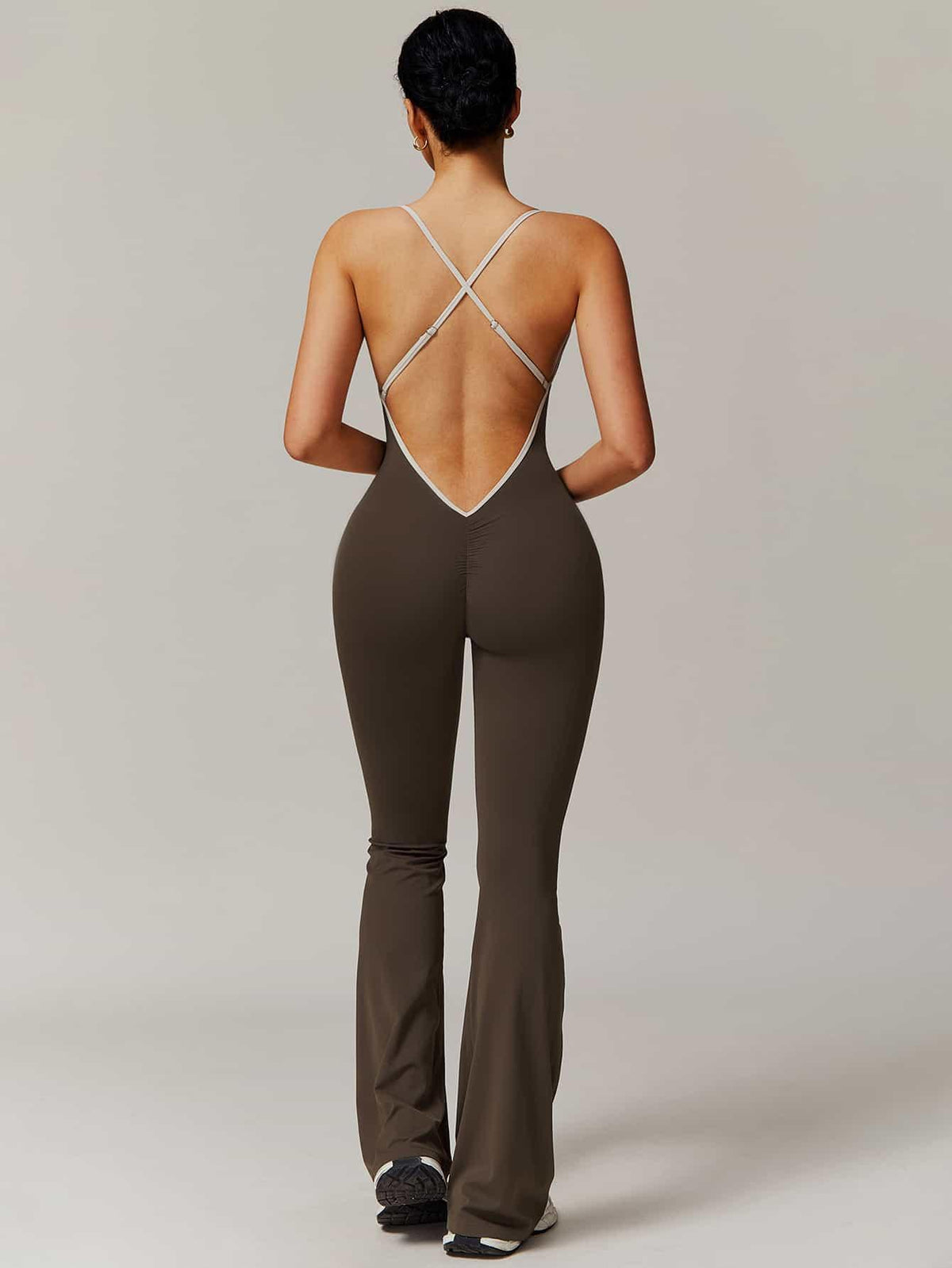 BodySculpt Spaghetti Strap Flare Jumpsuit - MASKERT - 