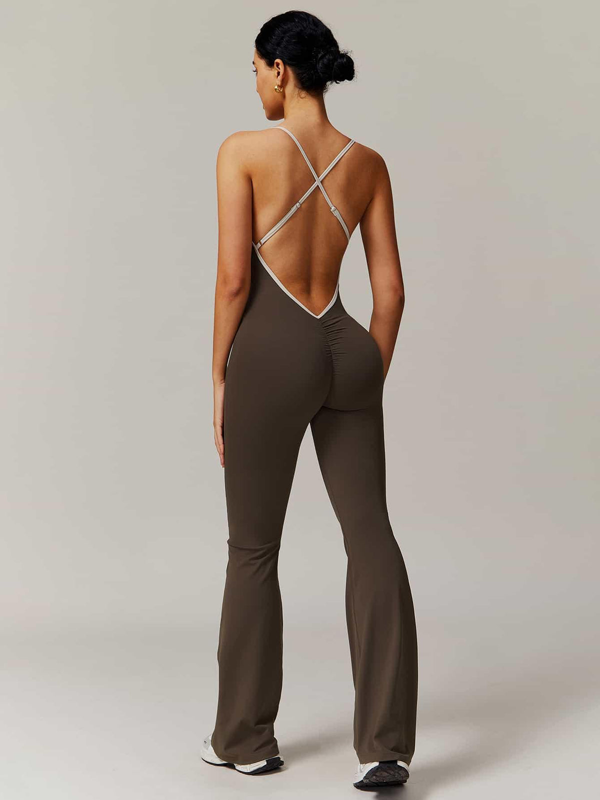 BodySculpt Spaghetti Strap Flare Jumpsuit - MASKERT - 