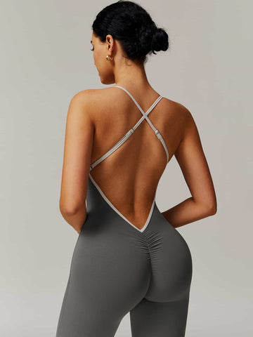 BodySculpt Spaghetti Strap Flare Jumpsuit