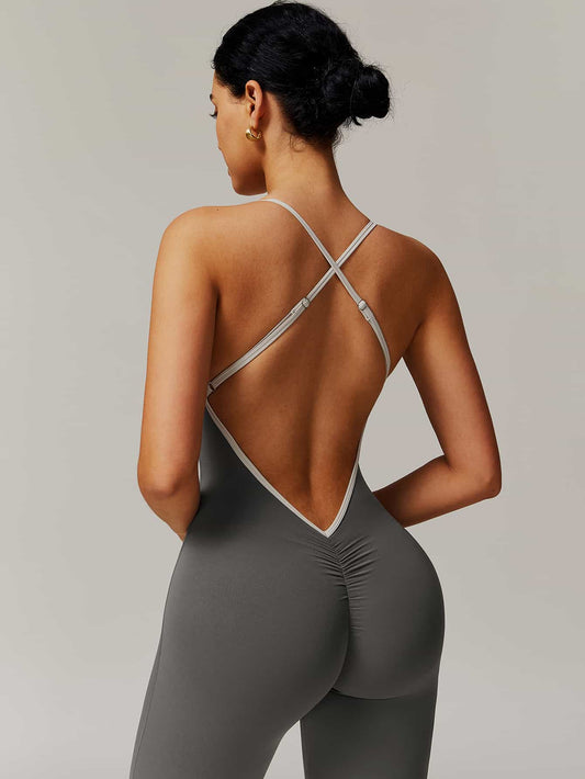 BodySculpt Spaghetti Strap Flare Jumpsuit
