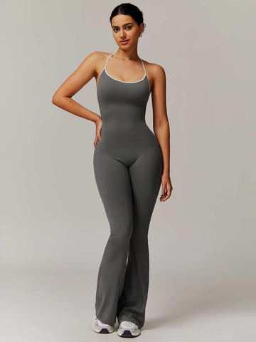 BodySculpt Spaghetti Strap Flare Jumpsuit - MASKERT - 