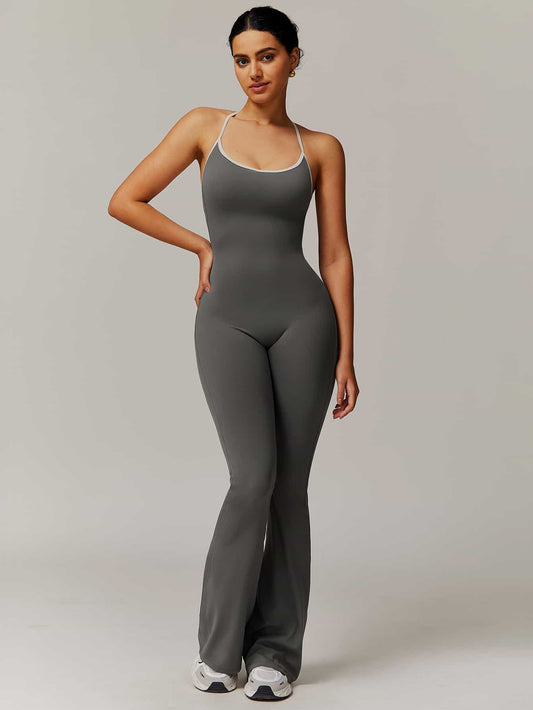 BodySculpt Spaghetti Strap Flare Jumpsuit