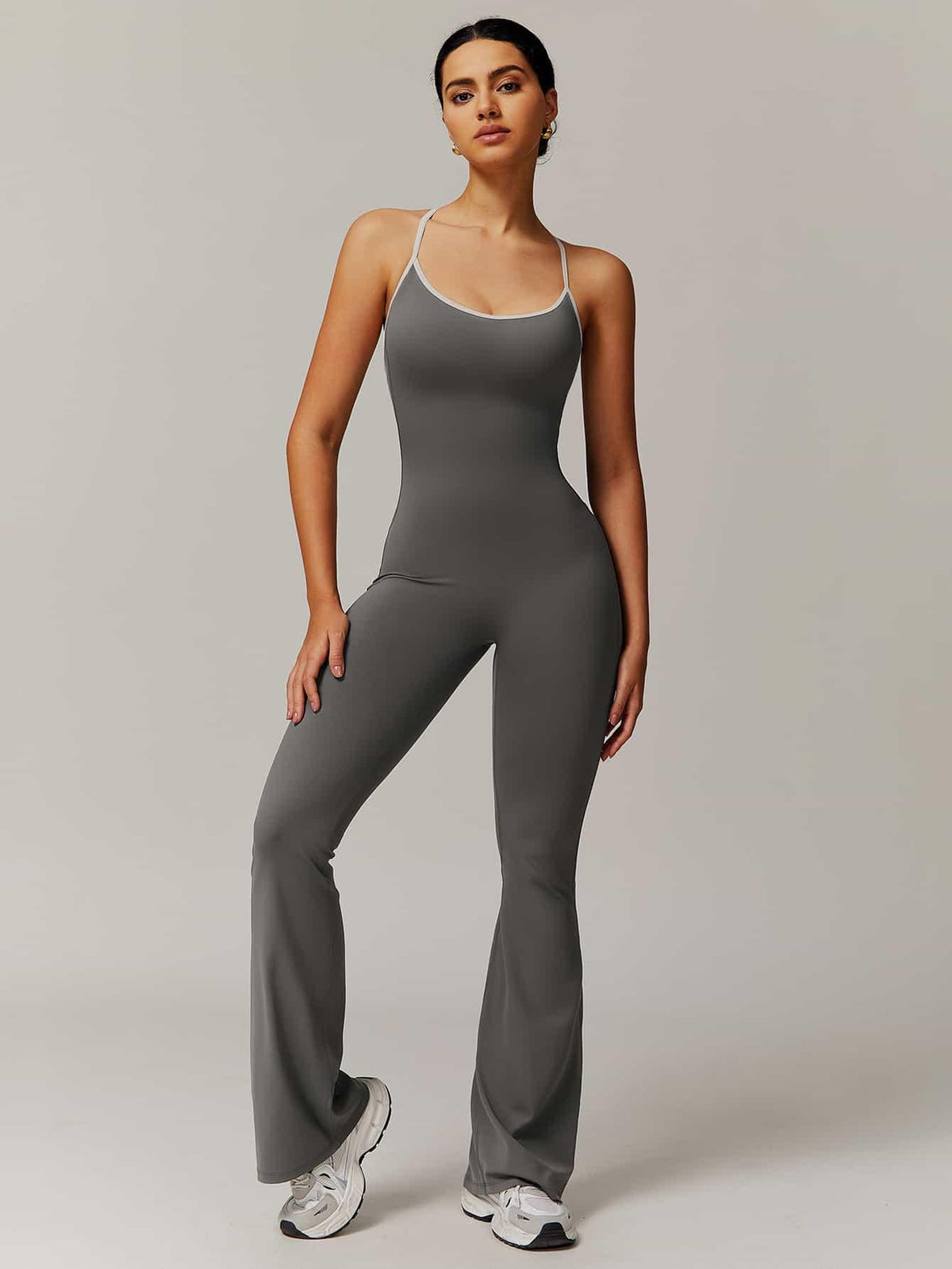 BodySculpt Spaghetti Strap Flare Jumpsuit - MASKERT - 