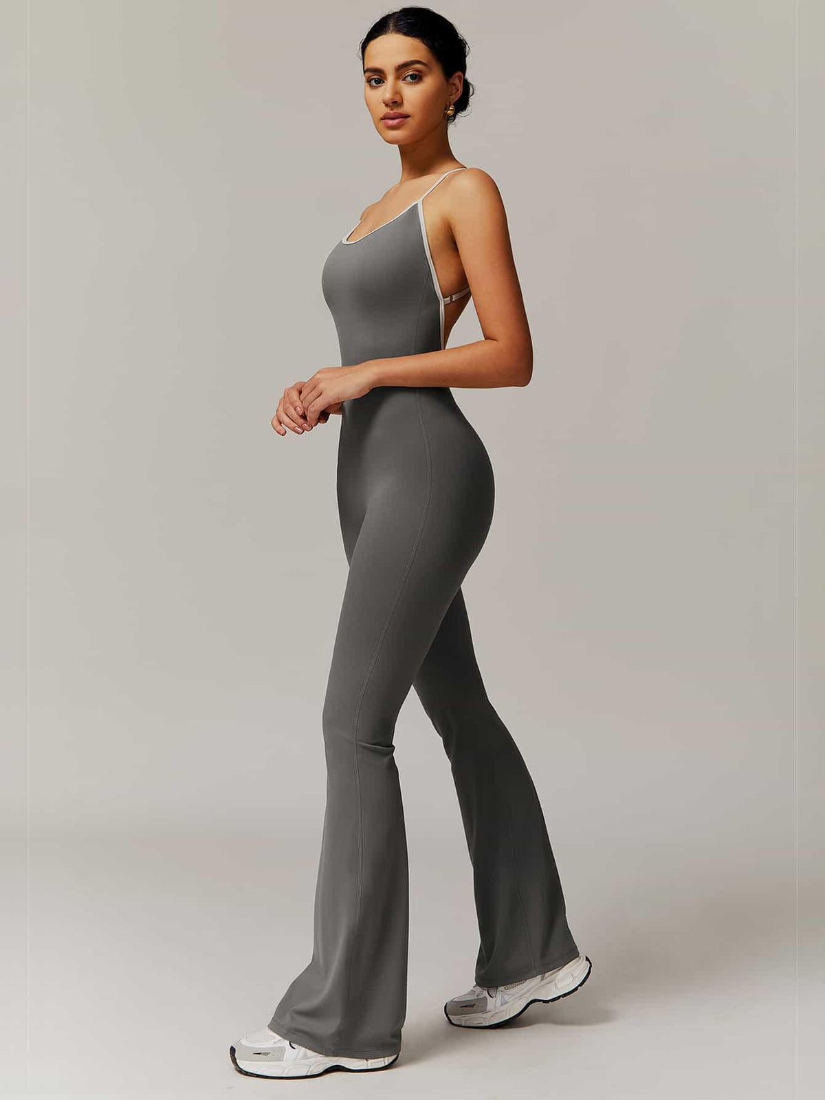 BodySculpt Spaghetti Strap Flare Jumpsuit - MASKERT - 