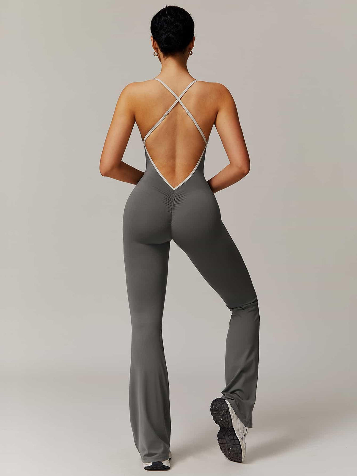 BodySculpt Spaghetti Strap Flare Jumpsuit - MASKERT - 
