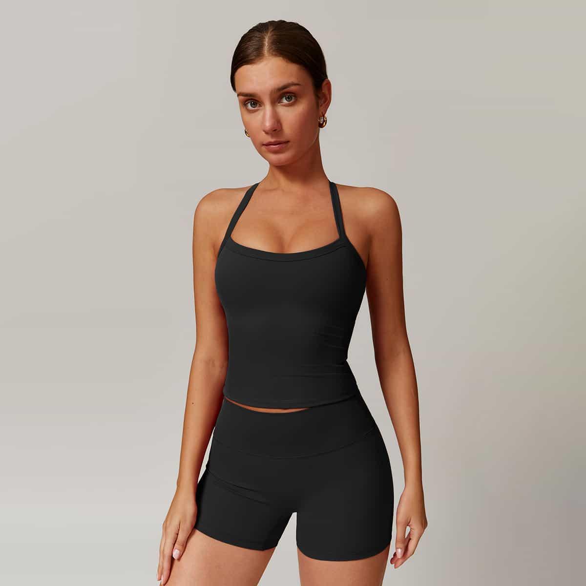 Back Cut Out Sports Tank Top - MASKERT - 