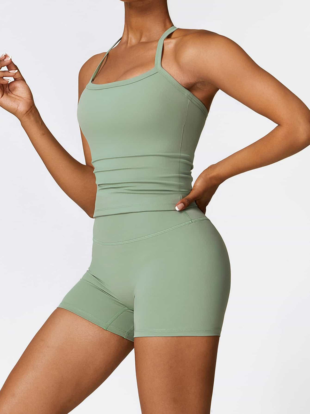 Back Cut Out Sports Tank Top - MASKERT - 