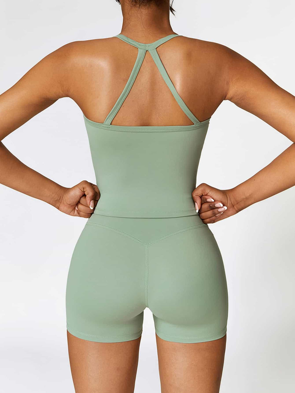 Back Cut Out Sports Tank Top - MASKERT - 