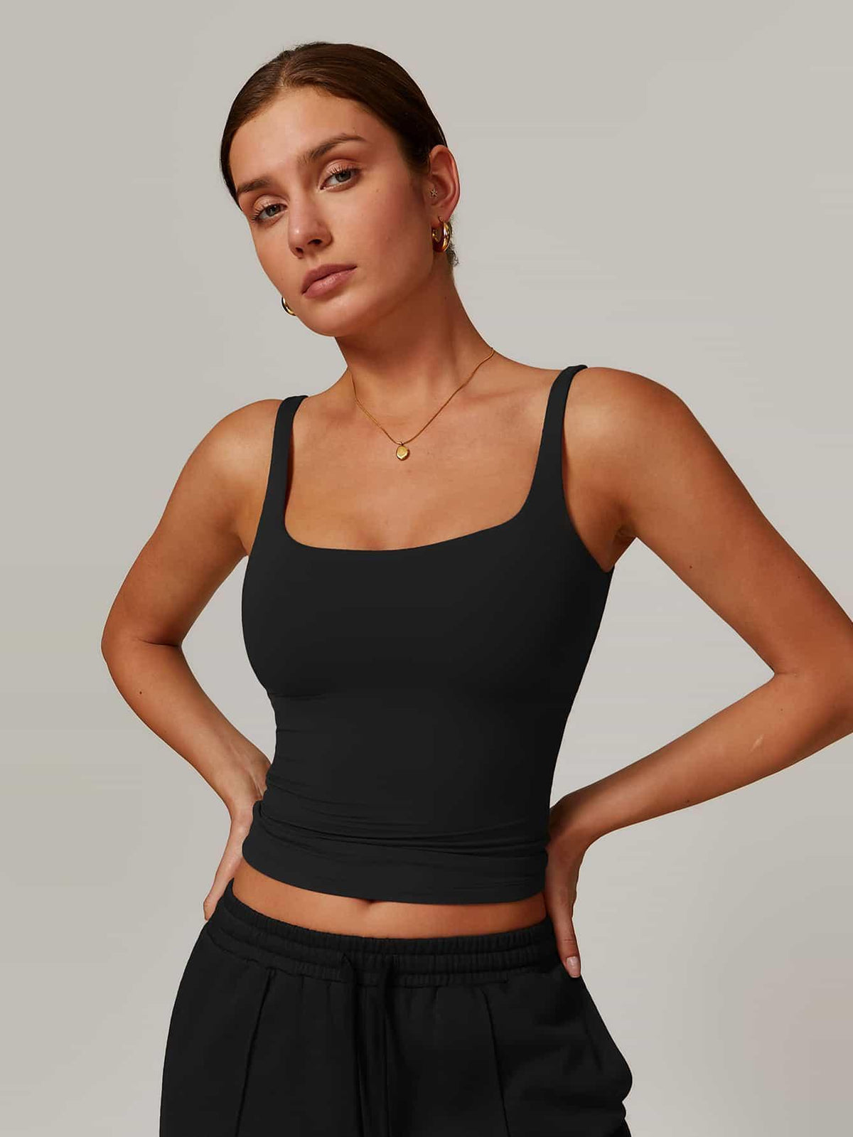 AirSoft Square Neck Casual Tank Top - MASKERT - Midnight Blue / S