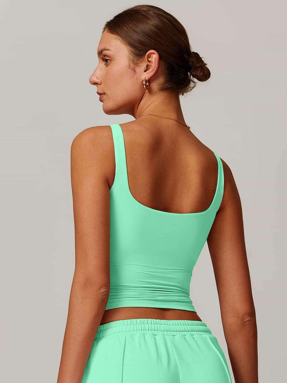 AirSoft Square Neck Casual Tank Top - MASKERT - Mint Green / S