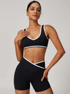 V-Neck Colorblock Sports Suit - MASKERT - Snow / S
