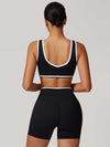 V-Neck Colorblock Sports Suit - MASKERT - Snow / S