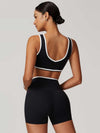 V-Neck Colorblock Sports Suit - MASKERT - 