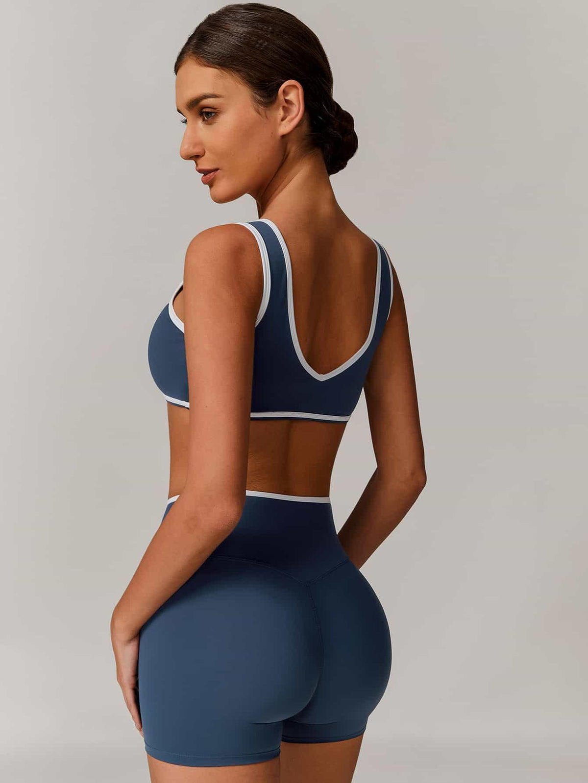 V-Neck Colorblock Sports Suit - MASKERT - 
